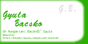 gyula bacsko business card